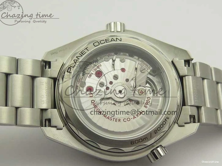 0428 Planet Ocean 2016 43.5mm SS Blue Bezel OM 1:1 Best Edition Blue Dial on SS Bracelet A8900 V WellDesigned 8029